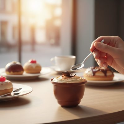 Pohárkrém-desszert tégely, barna, 120 ml, 72x51 mm 10 db-os csomag