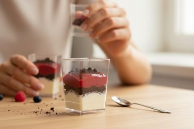 Square 120 ml-es Pohárkrém-desszert tégely, 100 db-os csomag