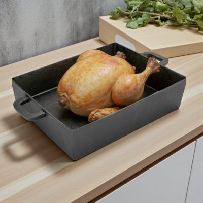 Öntöttvas tepsi kemencébe, 40x28x7.5 cm - Német minőség