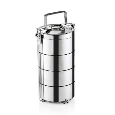 Ételszállító edény, 3x0,6 l, duplafalú rozsdamentes