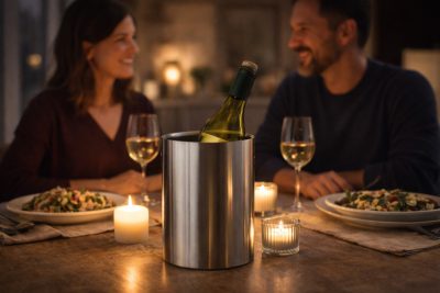 Duplafalú palackhűtő, 19x12 cm, rozsdamentes - Német minőség