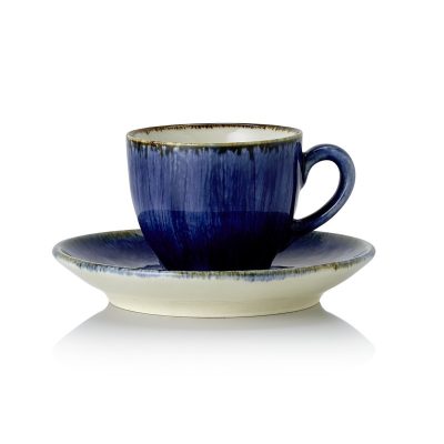 Vida Dark Ocean kávéscsésze+alj, 90 ml, porcelán, 6 + 6 db-os csomag