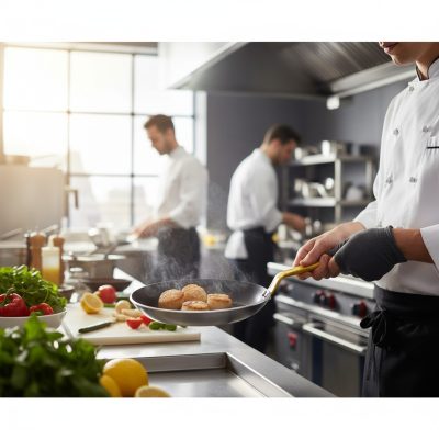 Serpenyő, 24 cm, sárga nyél, Choc Resto Induction, tapadásmentes bevonat, de Buyer