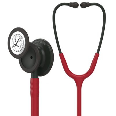 3M™ Littmann® Classic III™ Fonendoszkóp 5868, burgundivörös cső, fekete szár, fejhallgató és hallgatófej, 69cm