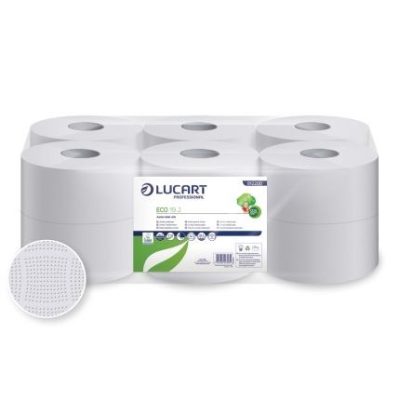Wc papír, toalettpapír Lucart Eco 19 J, 2rétegű, 19cm átmérőjű, cellulóz, 120 méteres, 12 tekercses