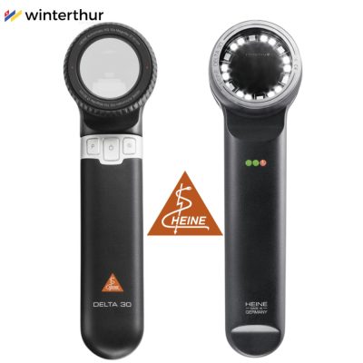 Heine Delta 30 dermatoszkóp skálázott kontakt lemezzel, USB kábellel, tápegységgel