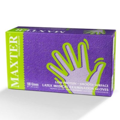 Maxter latex porozott 5.5gr vizsgálókesztyű, L, 100 db-os