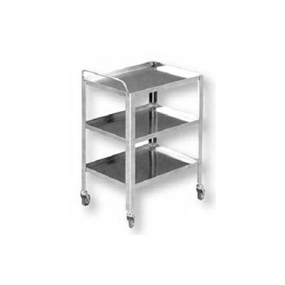 Rozsdamentes műszerasztal 3 polcos kerekes, 70x50x80