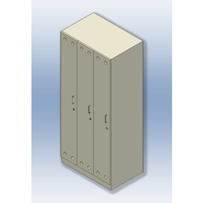 Öltözőszekrény, 3 ajtós