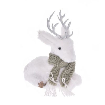 Szarvas sállal fekvő 18x9x23cm fehér