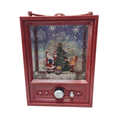 Világító zenélő TV télapós 20x10cm