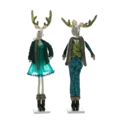 Szarvas fiú,lány álló kék-zöld 83cm