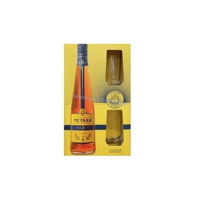 Metaxa 5*0,7L+2 pohár díszdobozos