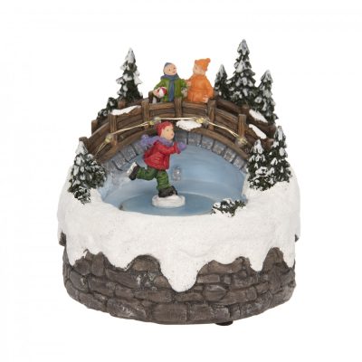Téli jelenet korcsolyázó mozgó 12x12x12