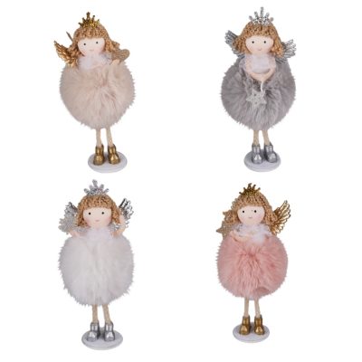 Angyal szörmés álló 14cm több szín