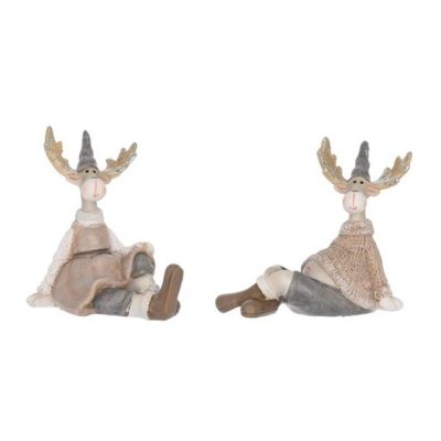 Szarvas fiú,lány sapkában ülő 7x3x7cm