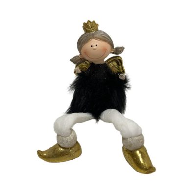 Angyal lógó lábú fekete 25cm