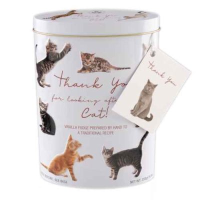 Vaníliás fudge cicás fémdobozban 250g