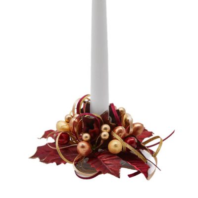 Gyertyagyűrű bordó-arany 14cm átmérő