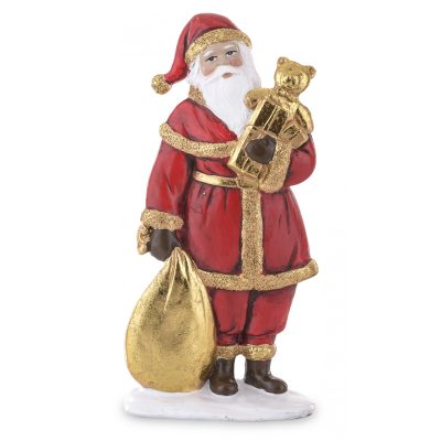 Mikulás figura macival 18,5 cm kerámia