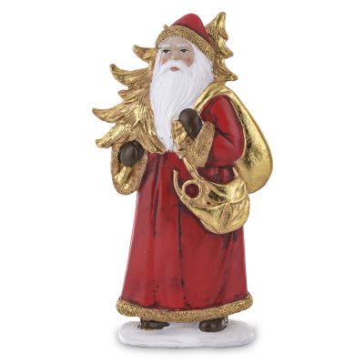 Mikulás figura kürttel 18,5cm kerámia