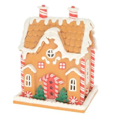 Mézeskalács házikó figurákkal led 21cm