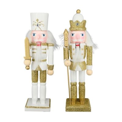 Diótörő karddal pálcával fa arany,fehér