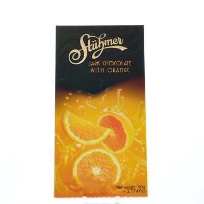 Stühmer kandírozott narancshéj darabokkal dúsított étcsokoládé 90g