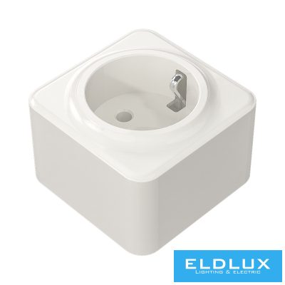 ELDIMPRESS Falon kívüli 2P+F konnektor gyerekvédelemmel Fehér IP20