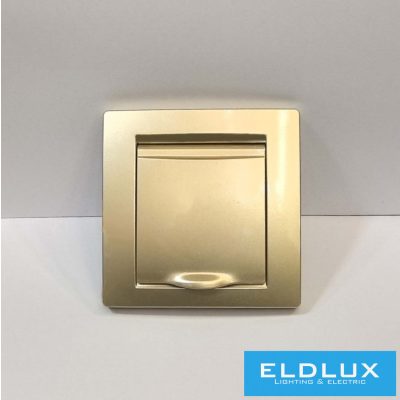 ELDGROUND 2P+F konnektor gyerekvédelemmel csapfedéllel Arany IP44