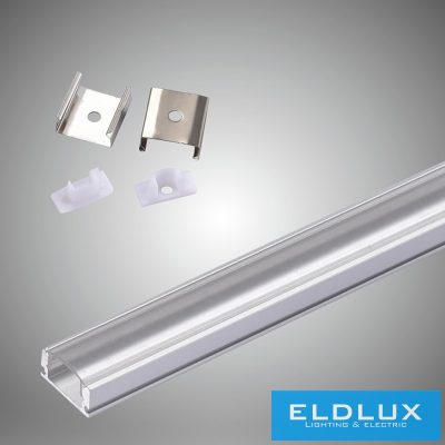 UNIVERSO mennyezetre aluprofil átlátszó fedlappal+végzáró 2m 17.35*6.9mm