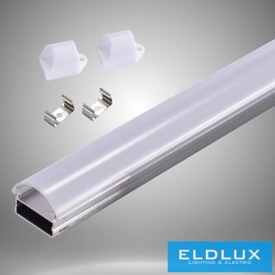 UNIVERSO mennyezetre aluprofil matt fehér íves fedlappal+végzáró 2m 15*8.8mm