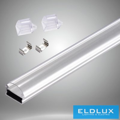 UNIVERSO mennyezetre aluprofil átlátszó íves fedlappal+végzáró 2m 15*8.8mm