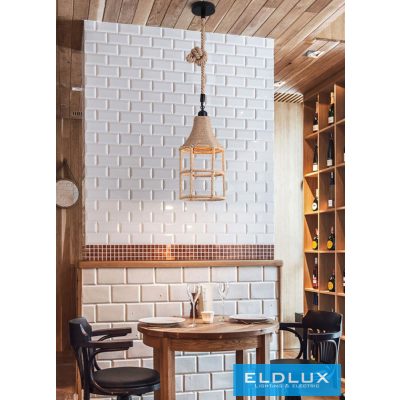 UNIVERSO Kender kötél csillár 1xE27 IP20 D210x410mm fekete