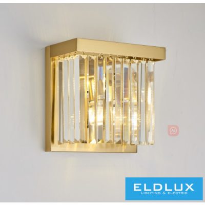 ELDLUX ELDICICLE kristály üveg fali lámpa E14×2 L250x250mm arany