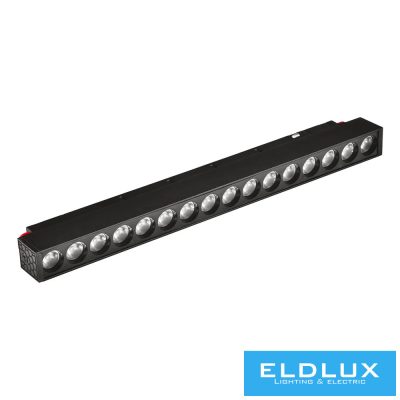 UNIVERSO Mágneses sínbe szerelhető spot Lámpa DC:48V 18w 1620lm 3000k RA90 IP20 Fekete 300x45x24mm