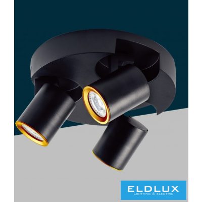 UNIVERSO Spot lámpatest 3xGU10 Max.35w IP20 D220x108mm Fekete/Arany