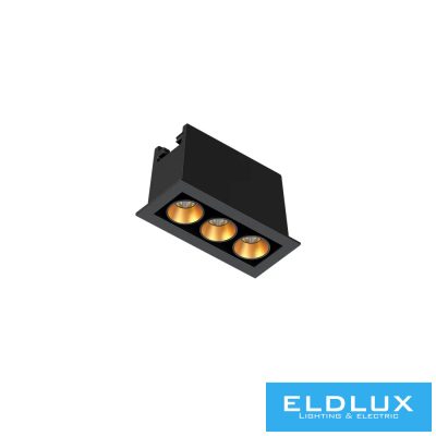 UNIVERSO süllyesztett spot lámpa 6W 394lm 4000k 24° IP20 69x31mm Fekete/Arany