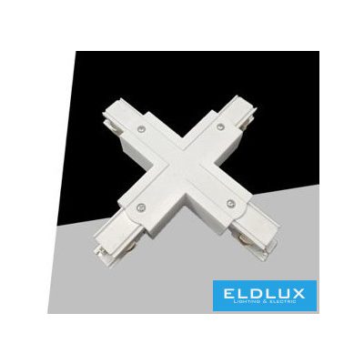 UNIVERSO Háromfázisú sínhez X-alakú toldó elem Fehér 165x165x33mm