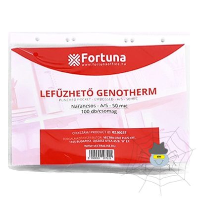FORTUNA A5/50 mikron narancsos lefűzhető genotherm - 100 db/csomag