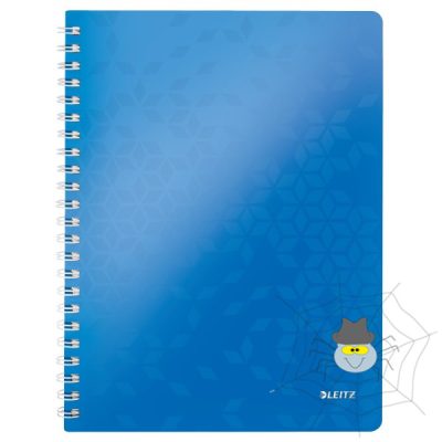 Spirálfüzet LEITZ Wow A/4 80 lapos kockás kék