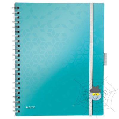Spirálfüzet LEITZ Wow Active A/4 80 lapos kockás jégkék