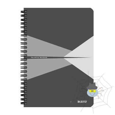 Spirálfüzet LEITZ Office A/5 karton borítóval 90 lapos vonalas szürke
