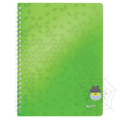 Spirálfüzet LEITZ Wow A/4 80 lapos vonalas zöld