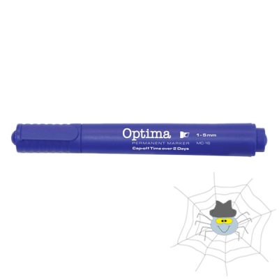 OPTIMA MC-16 permanent vágott végű marker, írás 1-5 mm - kék