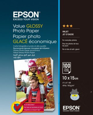 Epson 10x15 Gazdaságos Fényes Papír 100Lapos 183g