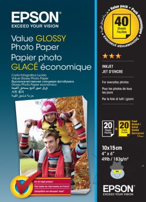 Epson 10x15 Gazdaságos Fényes Papír 20 Lapos 183g