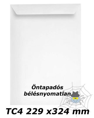 TC4 (229 x 324 mm) öntapadós bélésnyomatlan boríték