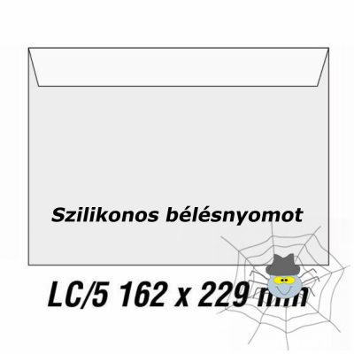 LC5 (162 x 229 mm) szilikonos, bélésnyomott boríték