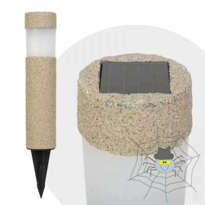 LED-es szolár lámpa - kőmintás - műanyag